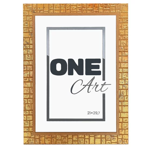 Cadre en bois Wall 21x29,7 cm (A4) | orange | verre synthétique (1 mm)