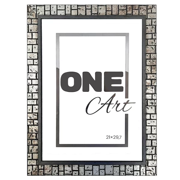 Cadre en bois Wall 21x29,7 cm (A4) | argent | verre synthétique (1 mm)