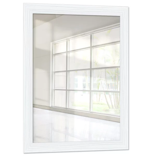 Miroir mural Gavam sur mesure blanc, avec veinure | miroir (2 mm)