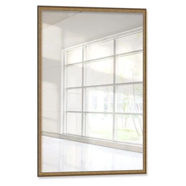 Holz Wandspiegel Precioso 30x45 cm | Gold auf Schwarz | Spiegel (2 mm)