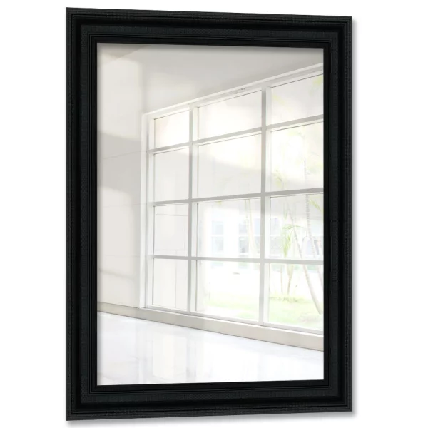 Holz Wandspiegel Fronta 42x59,4 cm (A2) | Schwarz | Spiegel (2 mm)
