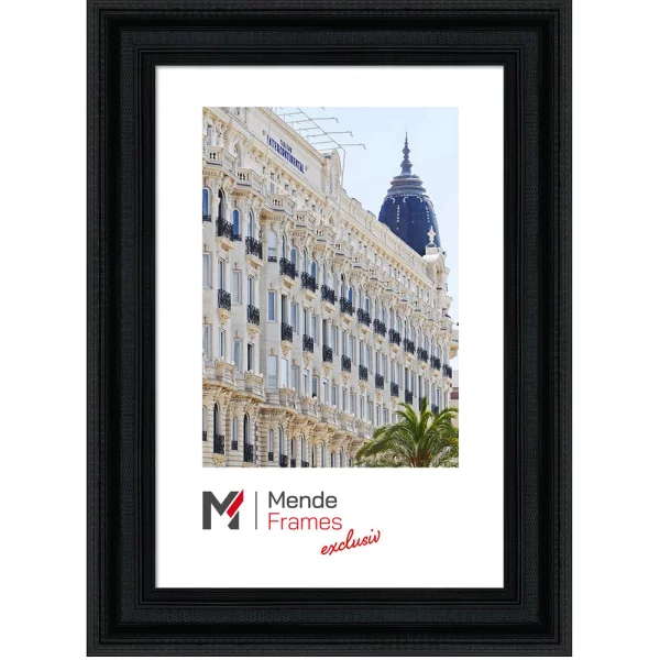 Cadre en bois Fronta sur mesure noir | verre standard (2 mm)