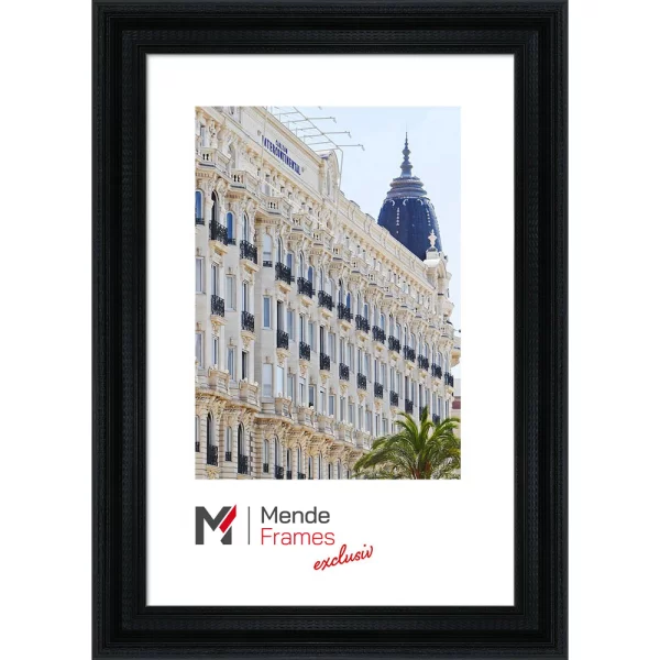 Cadre en bois Fine sur mesure noir | verre standard (2 mm)