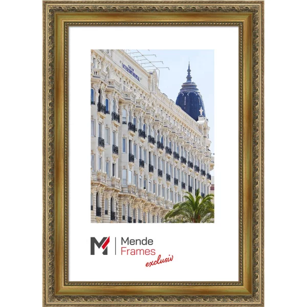 Cadre en bois Victoria sur mesure or, noir patiné | verre standard (2 mm)