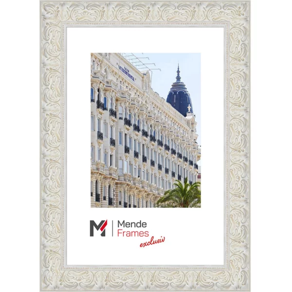 Cadre en bois exclusif Gjain sur mesure blanc | verre standard (2 mm)