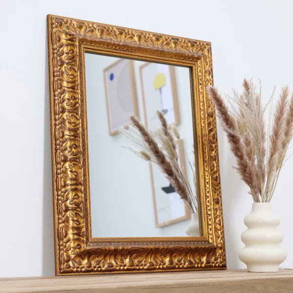 Holz Wandspiegel Tanur 20x30 cm | Gold | Spiegel (2 mm)