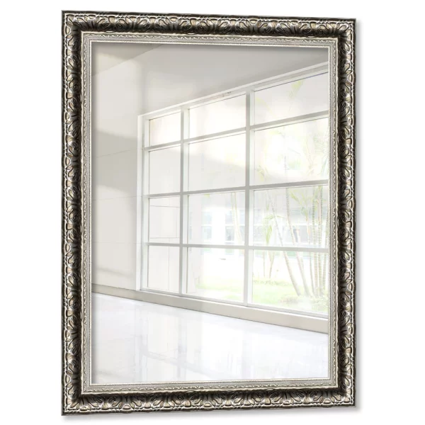 Holz Wandspiegel Tanur 42x59,4 cm (A2) | Silber | Spiegel (2 mm)