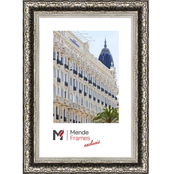 Cadre en bois exclusif Tanur sur mesure argent | verre standard (2 mm)