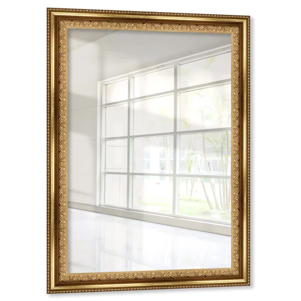 Holz Wandspiegel Glymur 42x59,4 cm (A2) | Gold | Spiegel (2 mm)