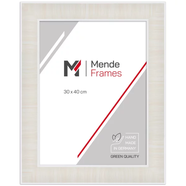 Cadre en bois exclusif Gerolnu sur mesure crème | verre standard (2 mm)