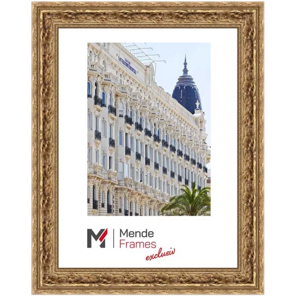 Exklusiver Holz-Bilderrahmen Calinda nach Maß Gold | Normalglas (2 mm)