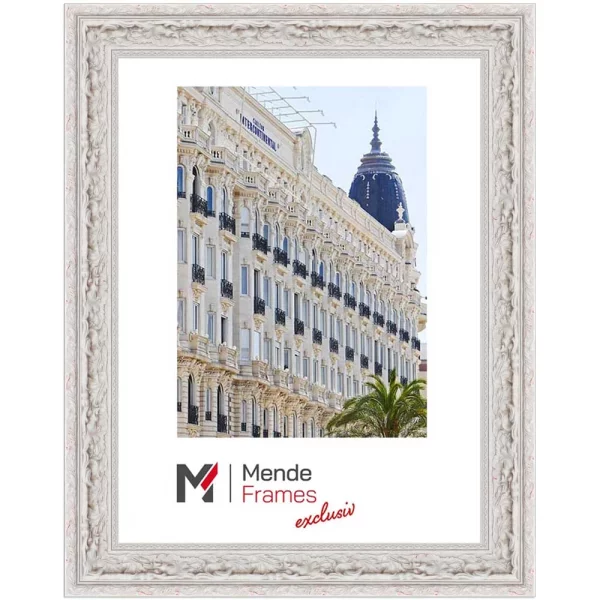 Exklusiver Holz-Bilderrahmen Calinda nach Maß Weiß | Normalglas (2 mm)