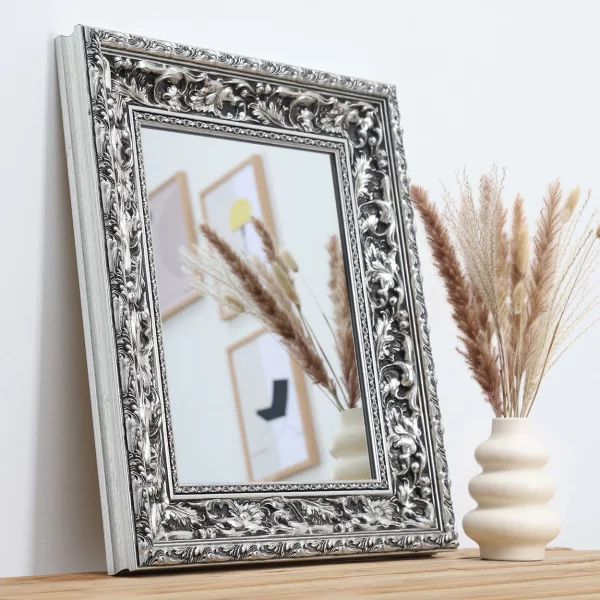 Wandspiegel Calinda nach Maß - Exklusivrahmen Silber | Spiegel (2 mm)