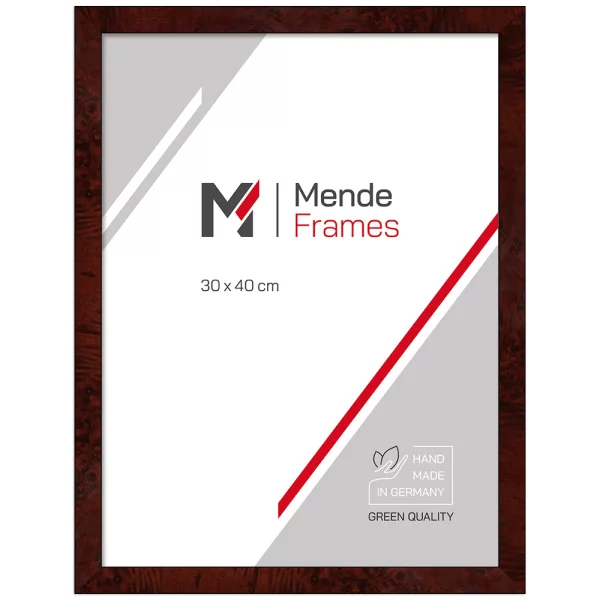 Cadre en bois Maradi sur mesure racine foncée | verre standard (2 mm)