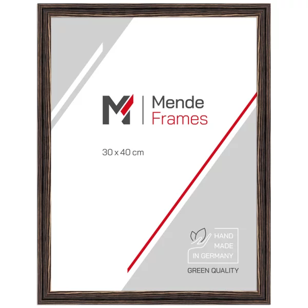 Holz Bilderrahmen Alea 40x40 cm | Schwarz gemasert | Normalglas (2 mm)