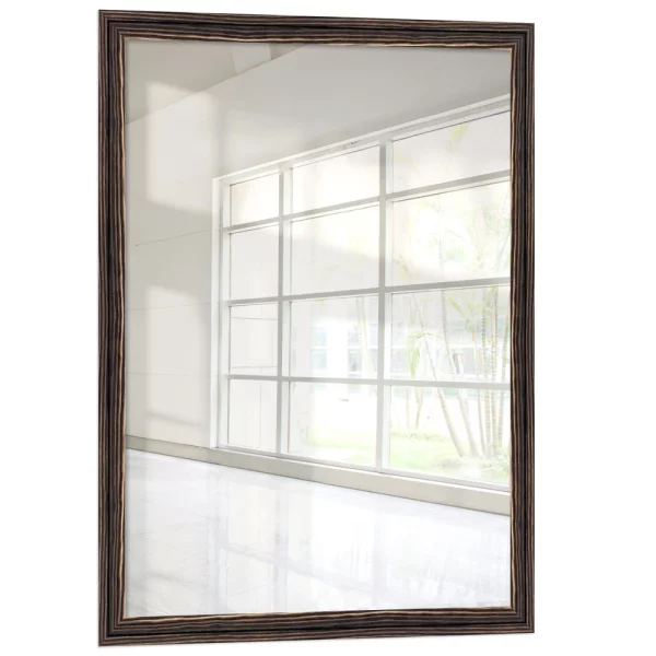 Holz Wandspiegel Alea 24x30 cm | Schwarz gemasert | Spiegel (2 mm)
