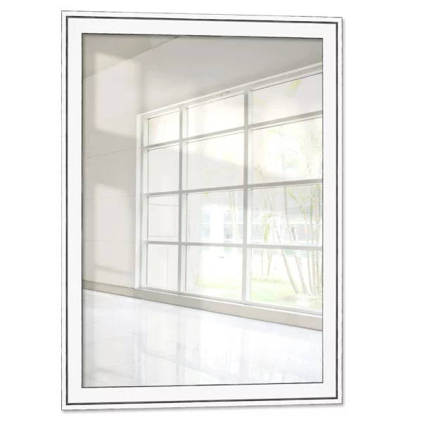 Miroir mural Salamat 10x10 cm | blanc, bords contrastés foncés | miroir (2 mm)