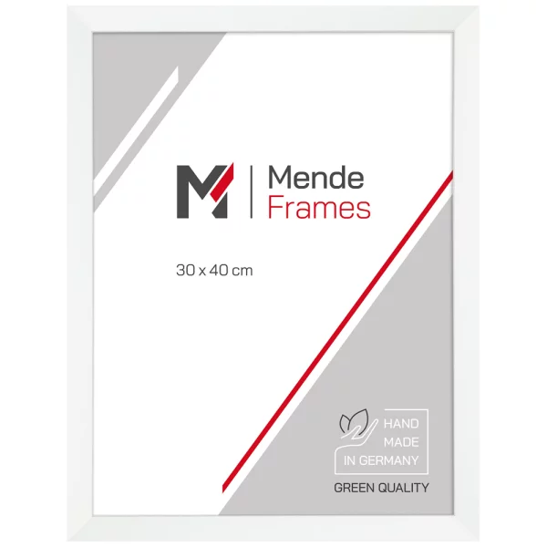 Cadre en bois Zaria sur mesure blanc | verre standard (2 mm)
