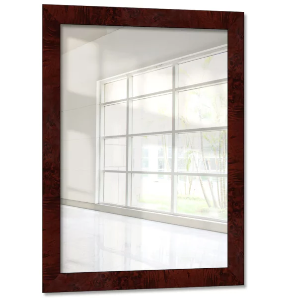 Holz Wandspiegel Dogo 24x30 cm | Wurzelholz dunkel | Spiegel (2 mm)