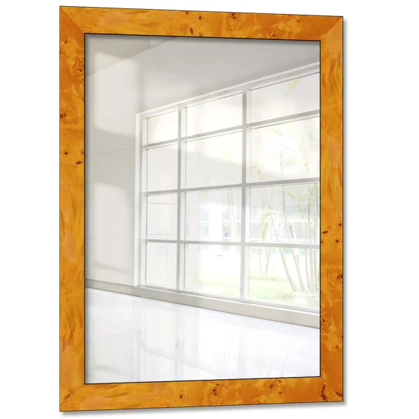 Holz Wandspiegel Dogo 24x30 cm | Wurzelholz hell | Spiegel (2 mm)