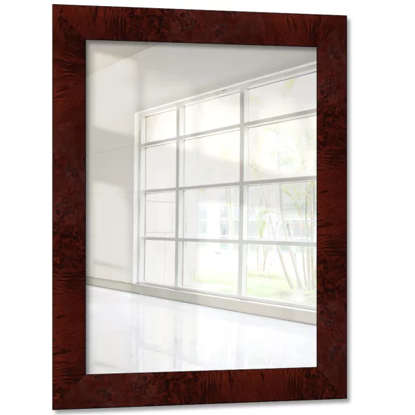 Holz Wandspiegel Tonka 24x30 cm | Wurzelholz dunkel | Spiegel (2 mm)