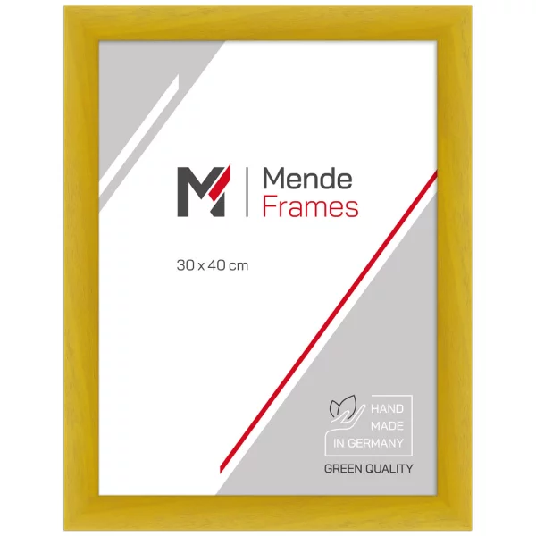 Cadre en bois Galet 14,8x21 cm (A5) | jaune | verre standard (2 mm)