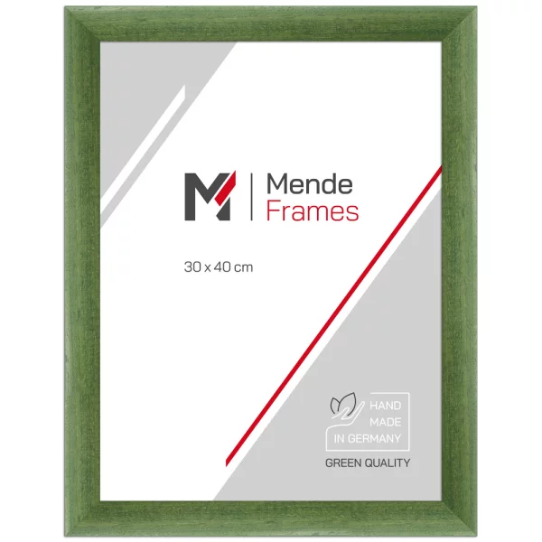 Cadre en bois Galet sur mesure vert | verre standard (2 mm)