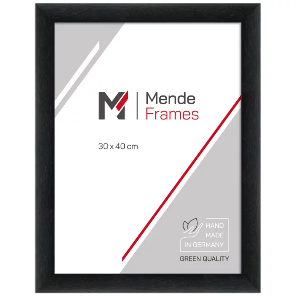 Cadre en bois Galet sur mesure noir | verre standard (2 mm)