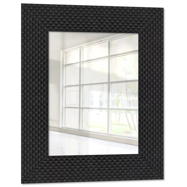 Wandspiegel Kairo aus Kunststoff 30x45 cm | Schwarz | Spiegel (2 mm)