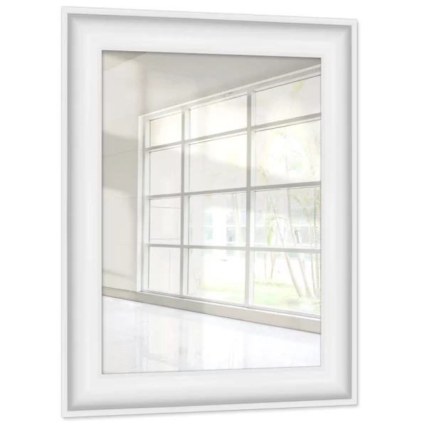 Miroir mural sur mesure Lagos blanc | miroir (2 mm)