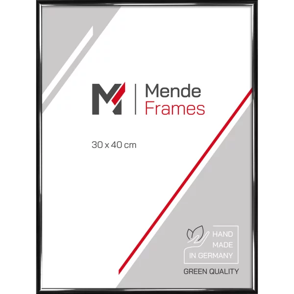 Cadre en aluminium sur mesure Arun noir | verre standard (2 mm)