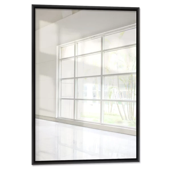 Wandspiegel Oboso aus Aluminium 20x20 cm | Schwarz matt | Spiegel (2 mm)
