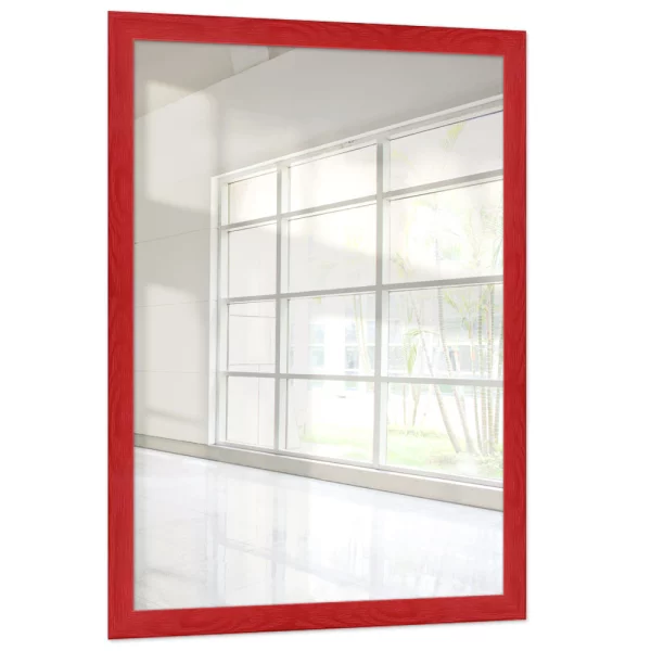 Holz Wandspiegel Boti 10x10 cm | Rot | Spiegel (2 mm)