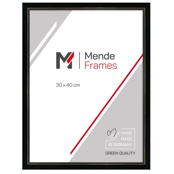 Holz Bilderrahmen Kandeke nach Maß Schwarz | Kunstglas (1,5 mm)