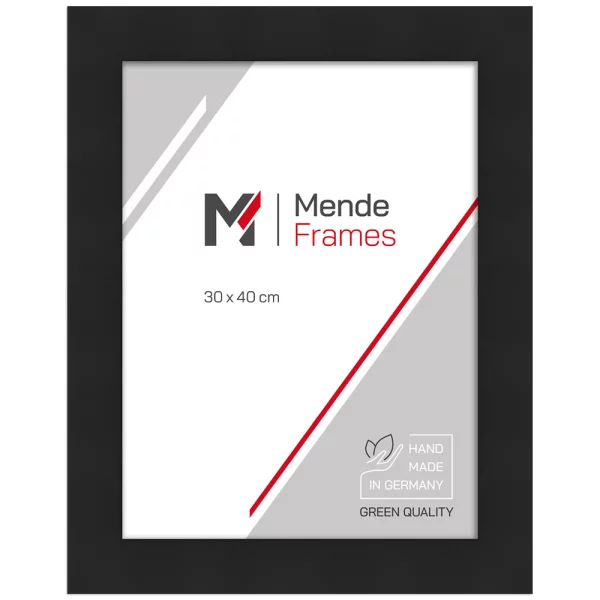 Cadre en bois Maibo sur mesure noir | verre standard (2 mm)