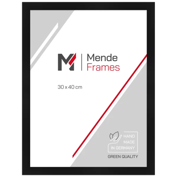 Cadre en bois Jägala sur mesure noir | verre standard (2 mm)