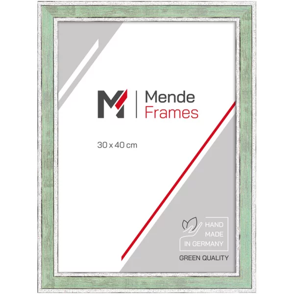 Cadre en bois Hebbe sur mesure vert clair | verre standard (2 mm)