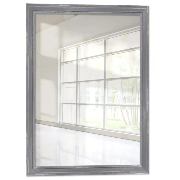 Miroir mural sur mesure Duduma gris, avec veinure | miroir (2 mm)