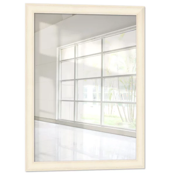 Miroir mural sur mesure Duduma blanc, avec veinure | miroir (2 mm)