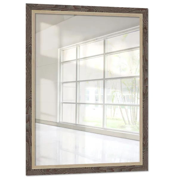 Miroir mural Senkele 10x10 cm | noyer | miroir (2 mm)