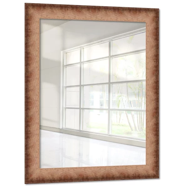 Holz Wandspiegel Tinkisso 30x45 cm | Braun matt | Spiegel (2 mm)