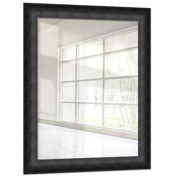 Holz Wandspiegel Tinkisso 30x45 cm | Schwarz matt | Spiegel (2 mm)