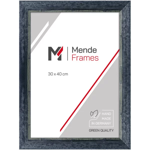 Cadre en bois Chisanga sur mesure bleu | verre standard (2 mm)