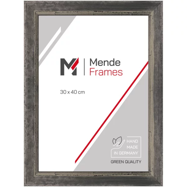 Cadre en bois Chisanga sur mesure gris | verre standard (2 mm)