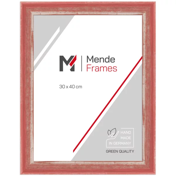 Cadre en bois Chisanga sur mesure rouge | verre standard (2 mm)