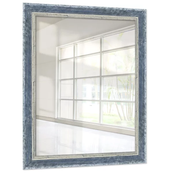 Holz Wandspiegel Chisanga 30x45 cm | Blau | Spiegel (2 mm)