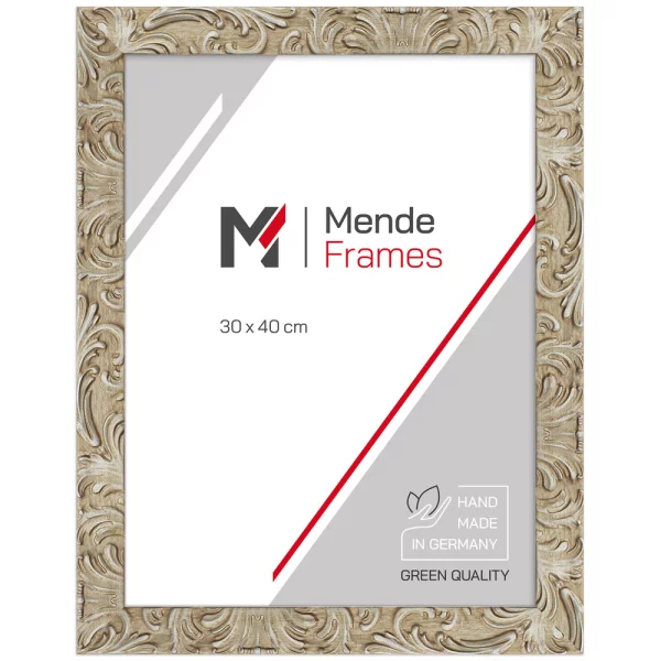 Cadre en bois Kalandula sur mesure argent clair, mat | verre standard (2 mm)