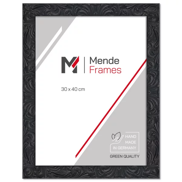 Cadre en bois Kalandula 10x15 cm | noir mat, avec particules brillantes | verre standard (2 mm)