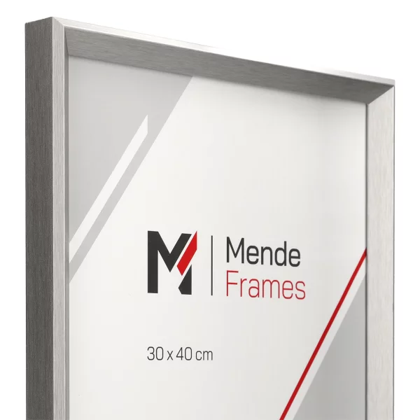 Holz Bilderrahmen Mencuna nach Maß Silber | Museumsglas UV 70 entspiegelt