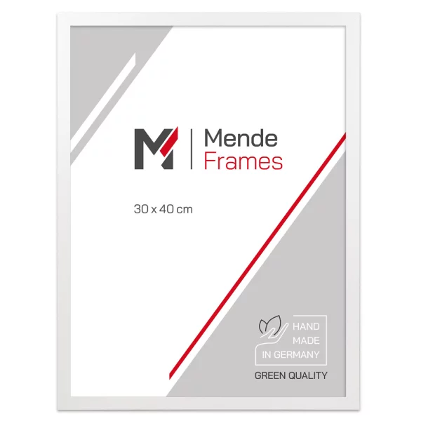 Holz-Bilderrahmen Koudou nach Maß weiß, gemasert | Normalglas (2 mm)